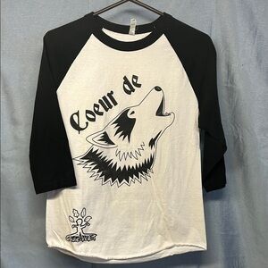 Alstyle Black and White Kids Wolf Raglan Tee